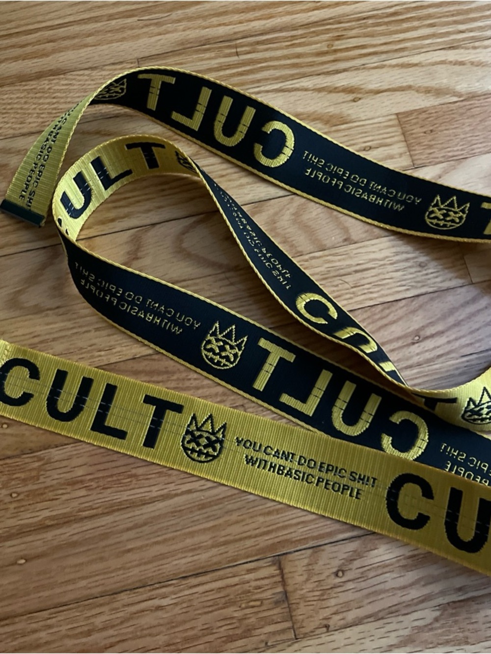 Cult of Individuality Yellow and Black Logo Web Belt